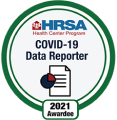 COVID-19 Data Reporter 2021 award badge for the Health Resources and Services Administration