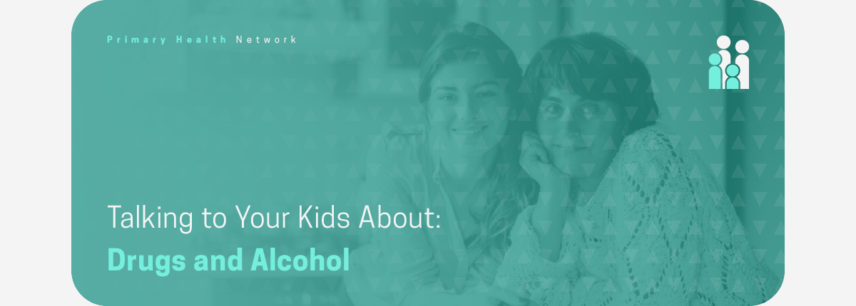 Talking to your kids about drugs and alcohol, over a mother and daughter smiling together