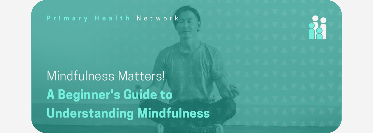 Mindfulness Matters! A beginner's guide to understanding mindfullness. Man sitting crosslegged