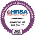 HRSA Health Center Program COVID-19 Data Reporter 2021 Awardee badge