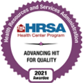 HRSA Health Center Program COVID-19 Data Reporter 2021 Awardee badge