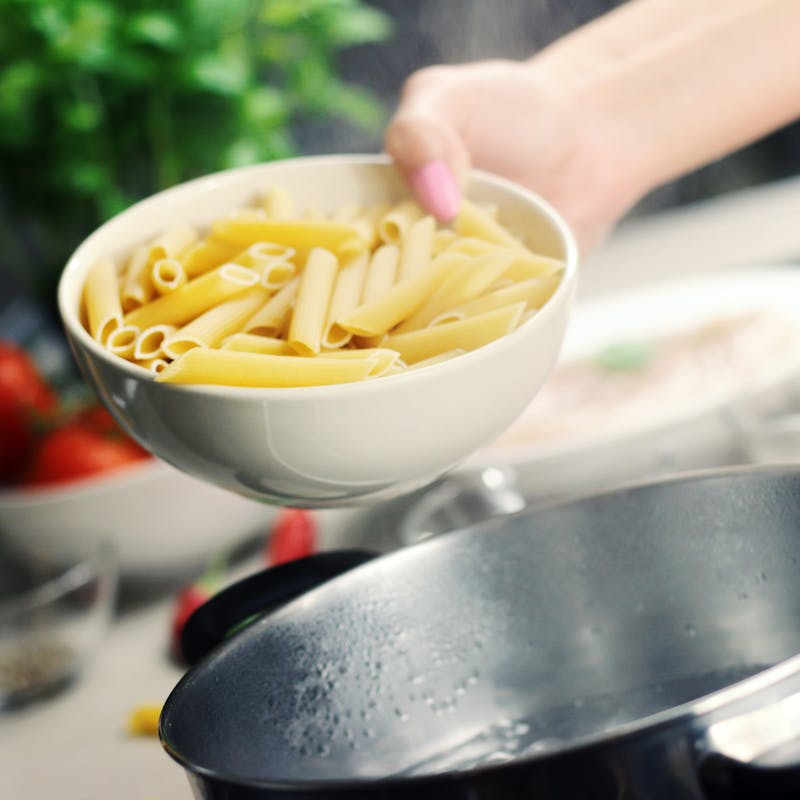 Mini Mushroom Pasta Bake | Cooking the noodles