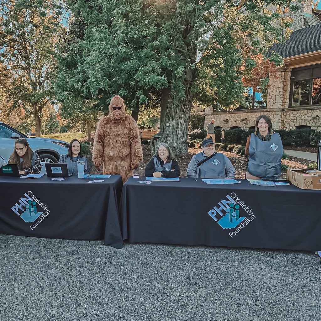 PHN Charitable Foundation team check in with the Sharon Sasquatch
