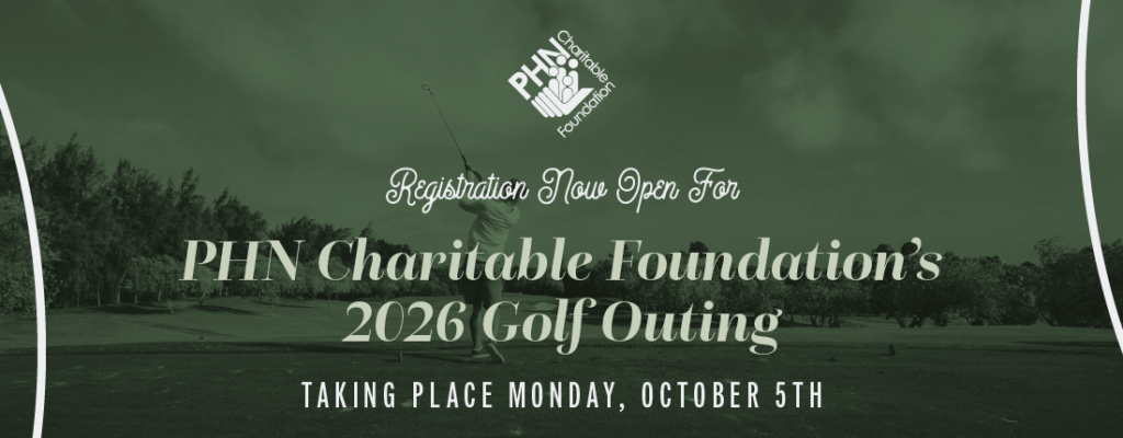 Golf-themed promotional graphic for the PHNCF Golf Outing on October 5, 2026, announcing that registration is now open.