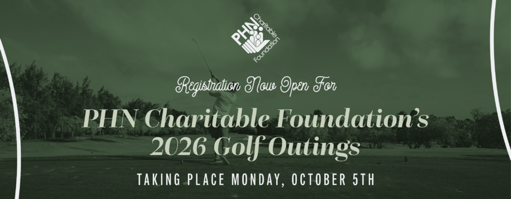 Golf-themed promotional graphic for the PHNCF Golf Outing on October 5, 2026, announcing that registration is now open.